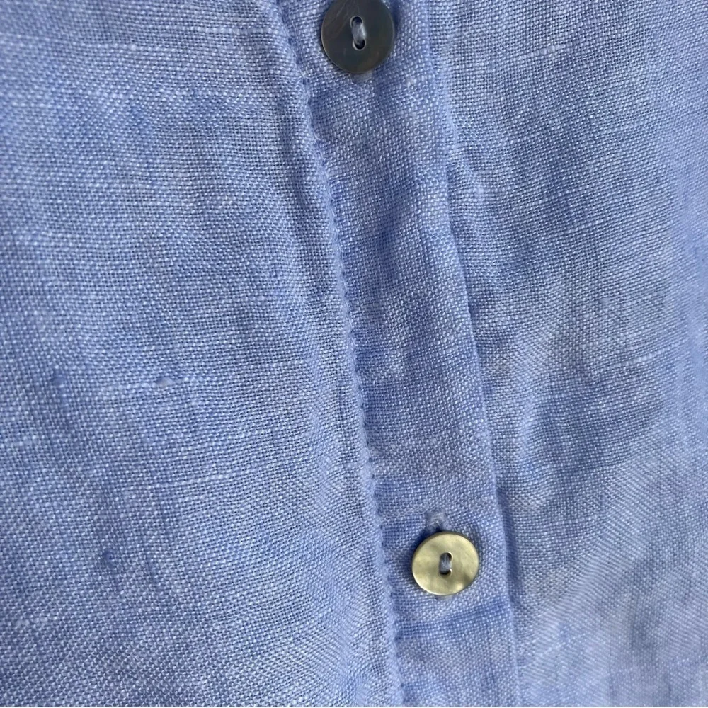 Sigrid Olsen Sky Blue Linen Button Up Pocketed Tunic Shirt Lagenlook Resort XXL - Picture 14 of 16